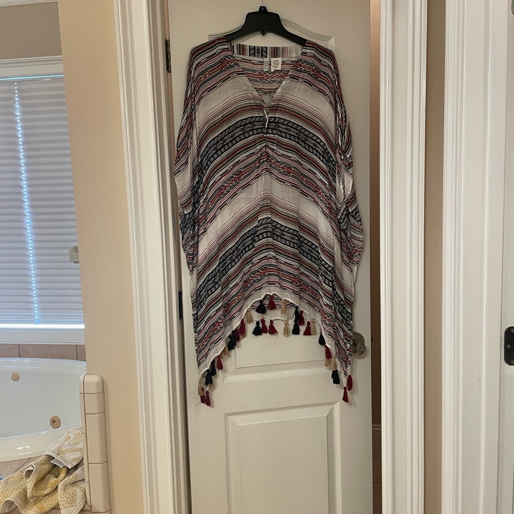 Striped Tassel Cover up